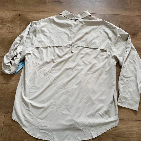 Reel Legends Saltwater II Performance Fishing Shirt XXL NWT Beige Khaki - Picture 3 of 9